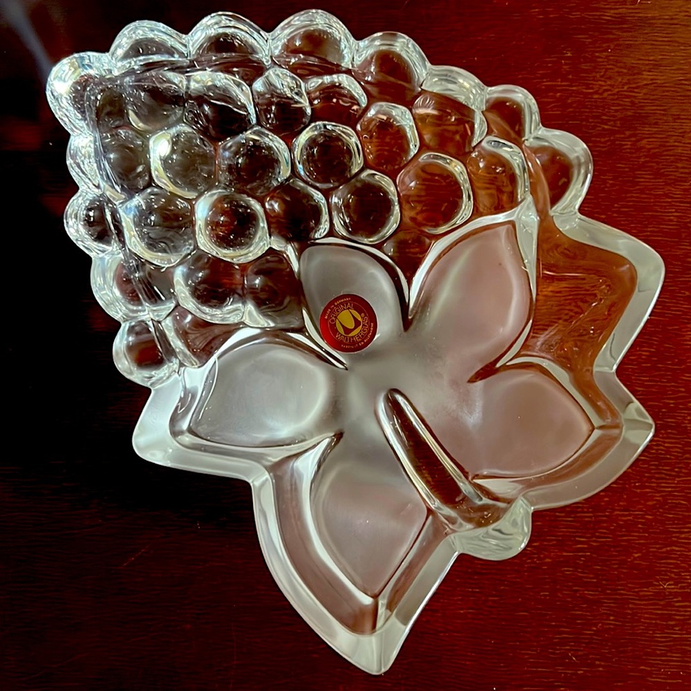 Vintage Walther Glas  Crystal Grape Coupelle Raisin Dish Bowl
